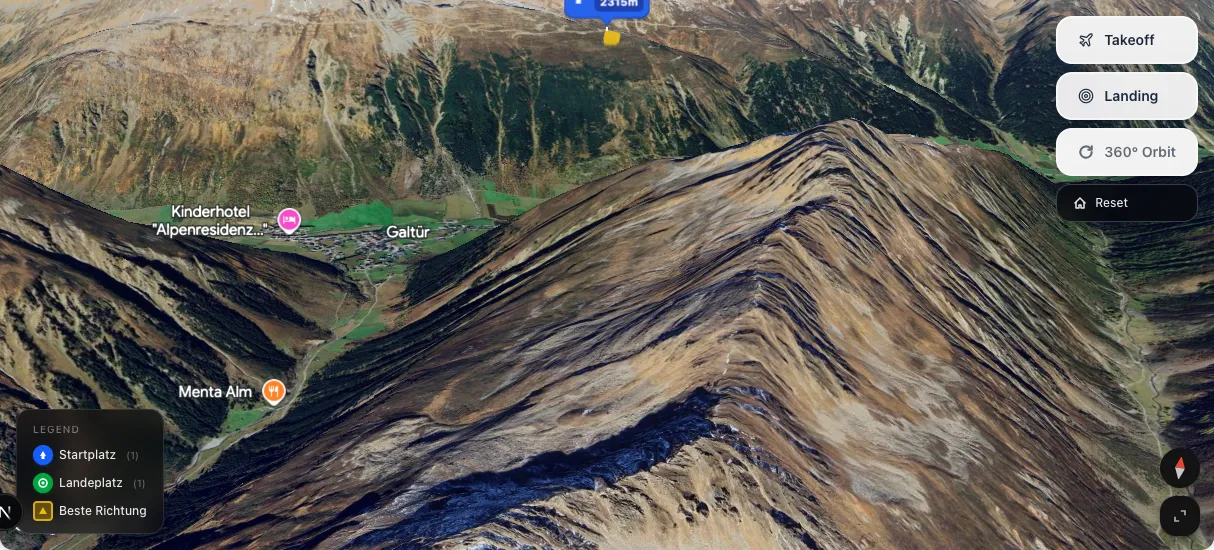 3D terrain map preview