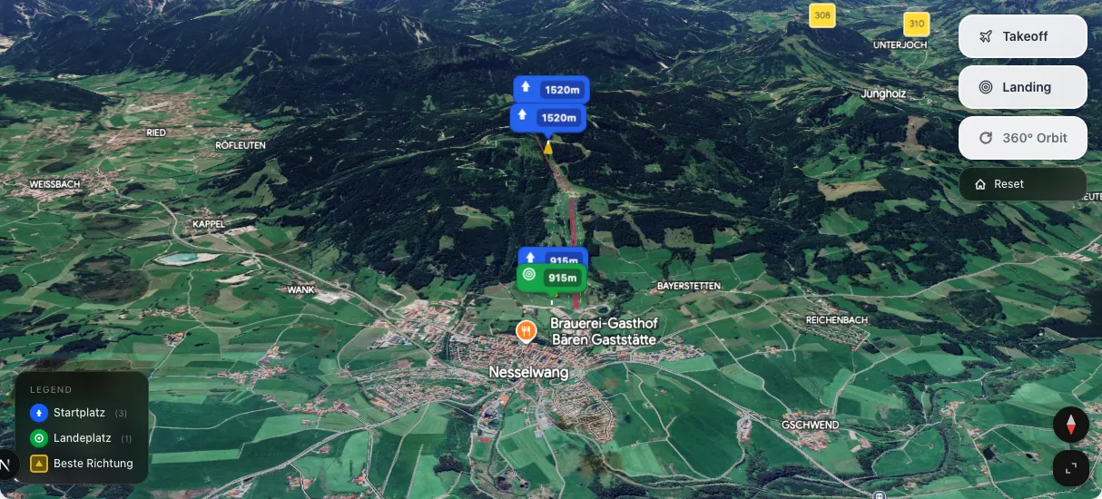 3D terrain map preview