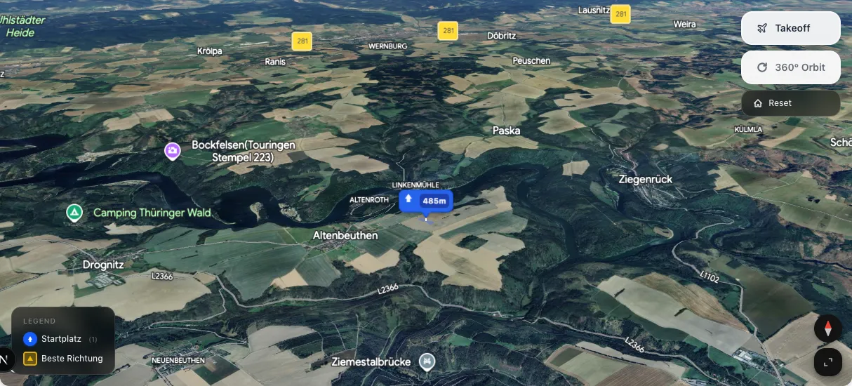 3D terrain map preview