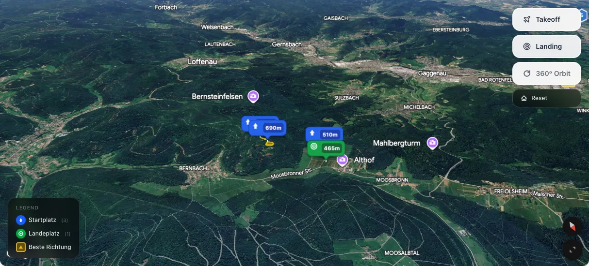 3D terrain map preview