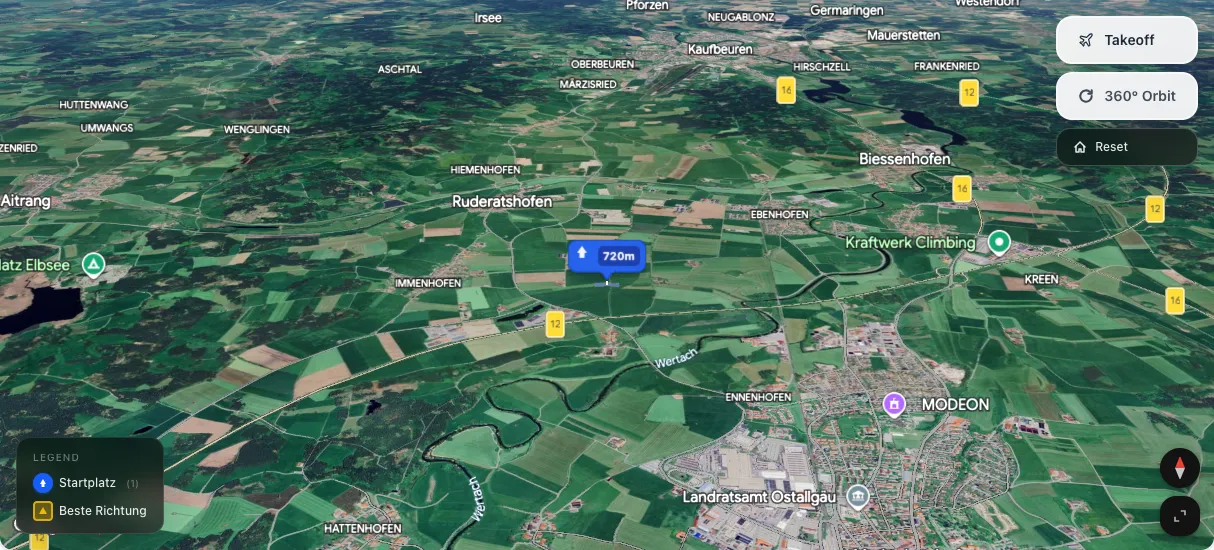 3D terrain map preview