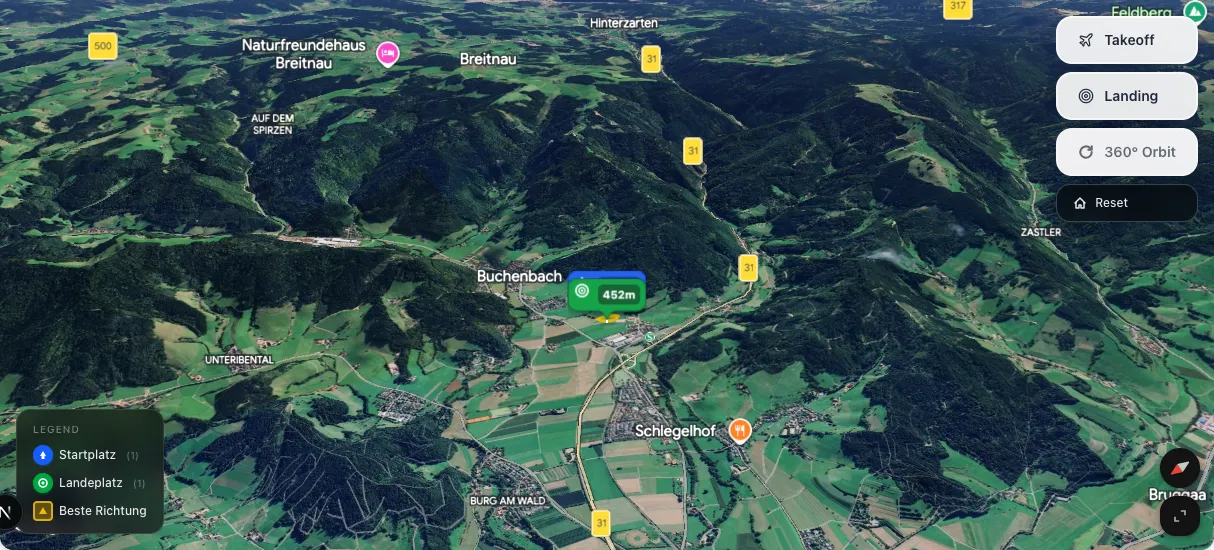 3D terrain map preview