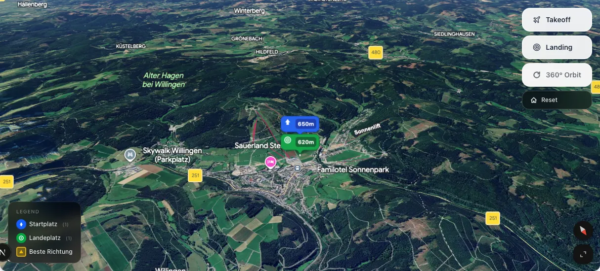 3D terrain map preview