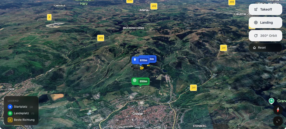 3D terrain map preview