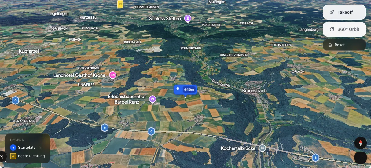 3D terrain map preview