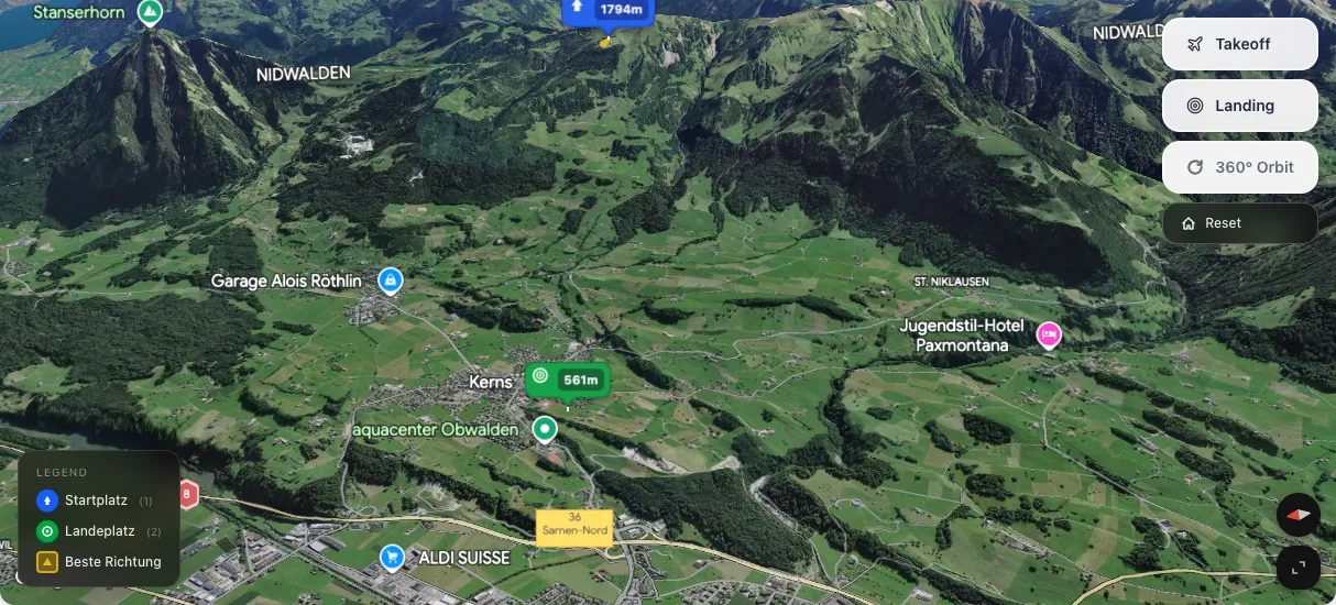 3D terrain map preview