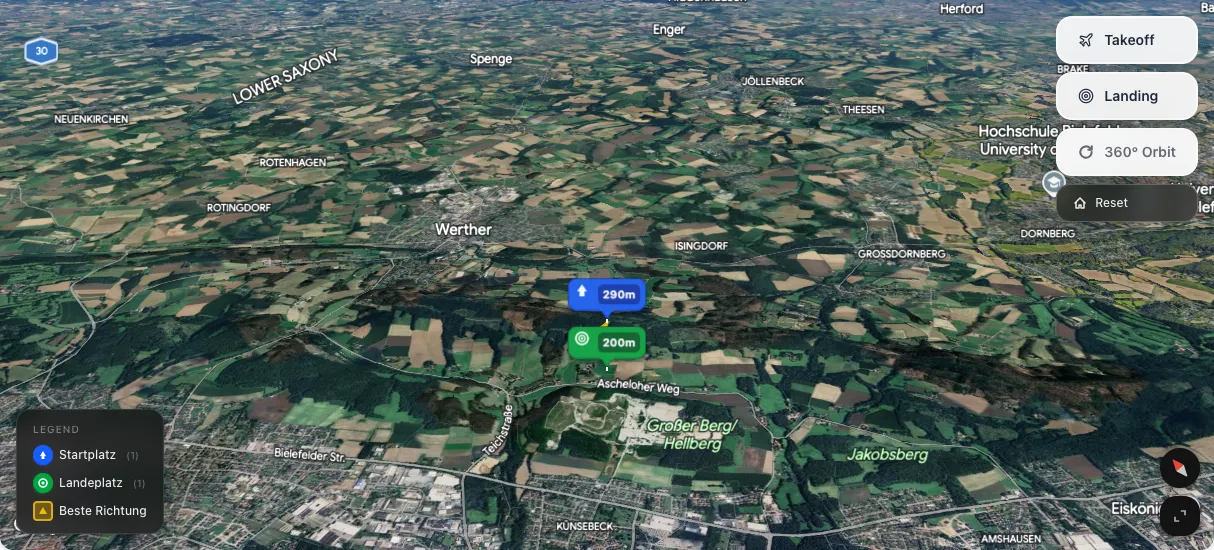 3D terrain map preview