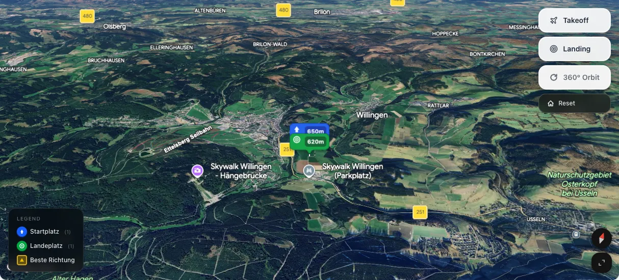3D terrain map preview