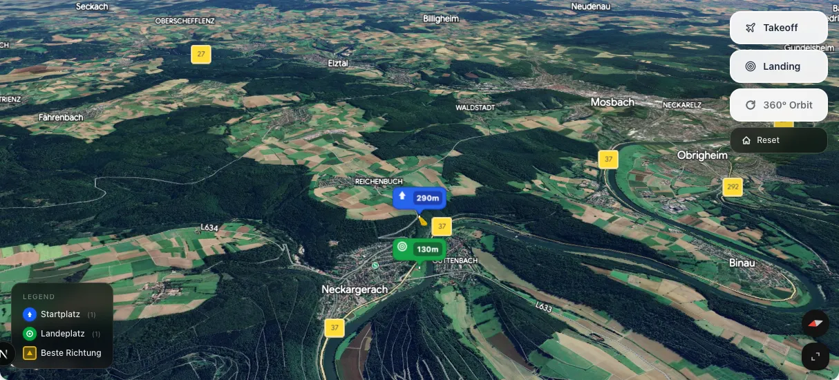 3D terrain map preview