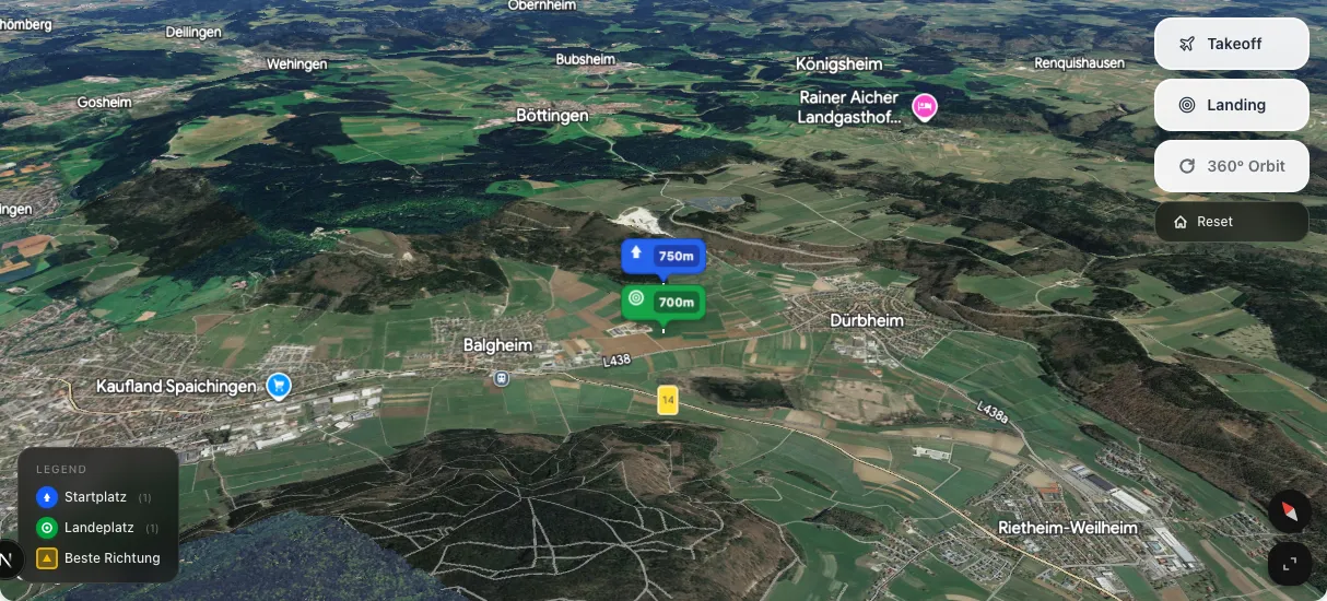 3D terrain map preview