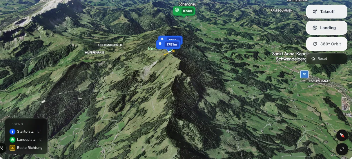 3D terrain map preview