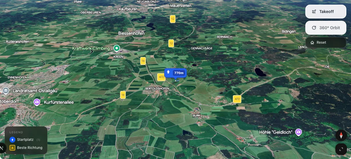 3D terrain map preview