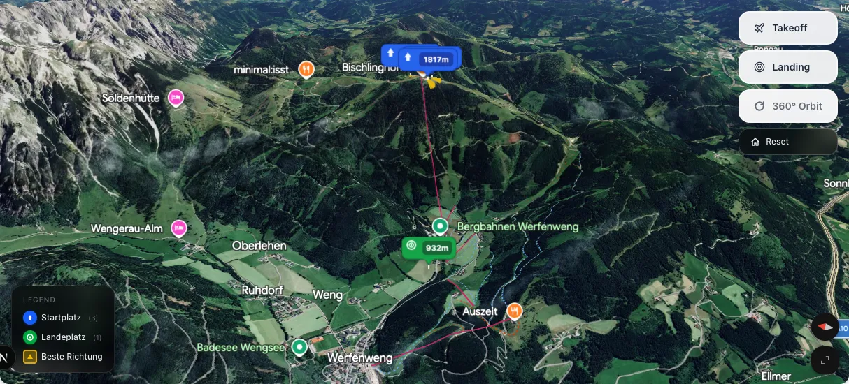 3D terrain map preview