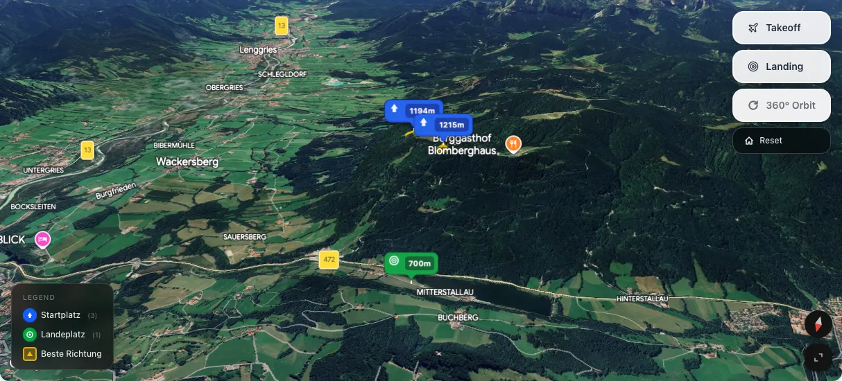 3D terrain map preview