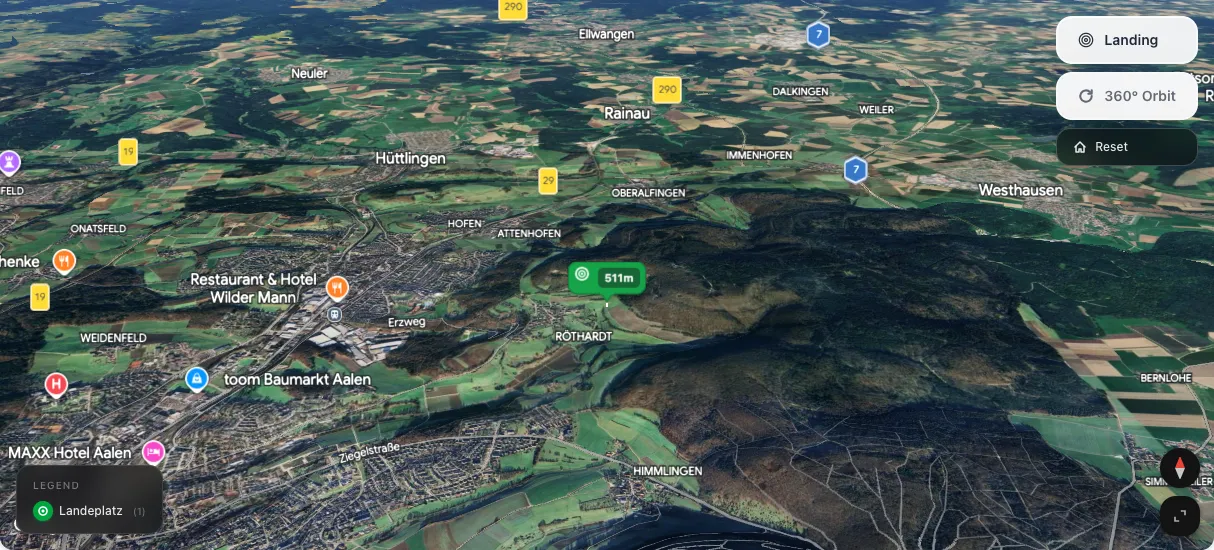3D terrain map preview