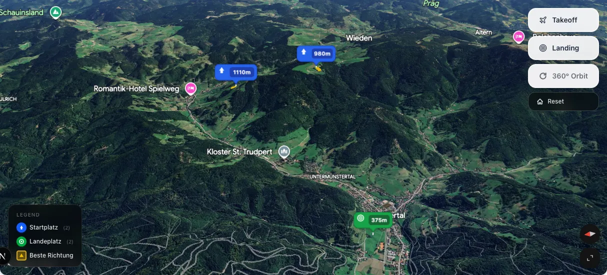 3D terrain map preview