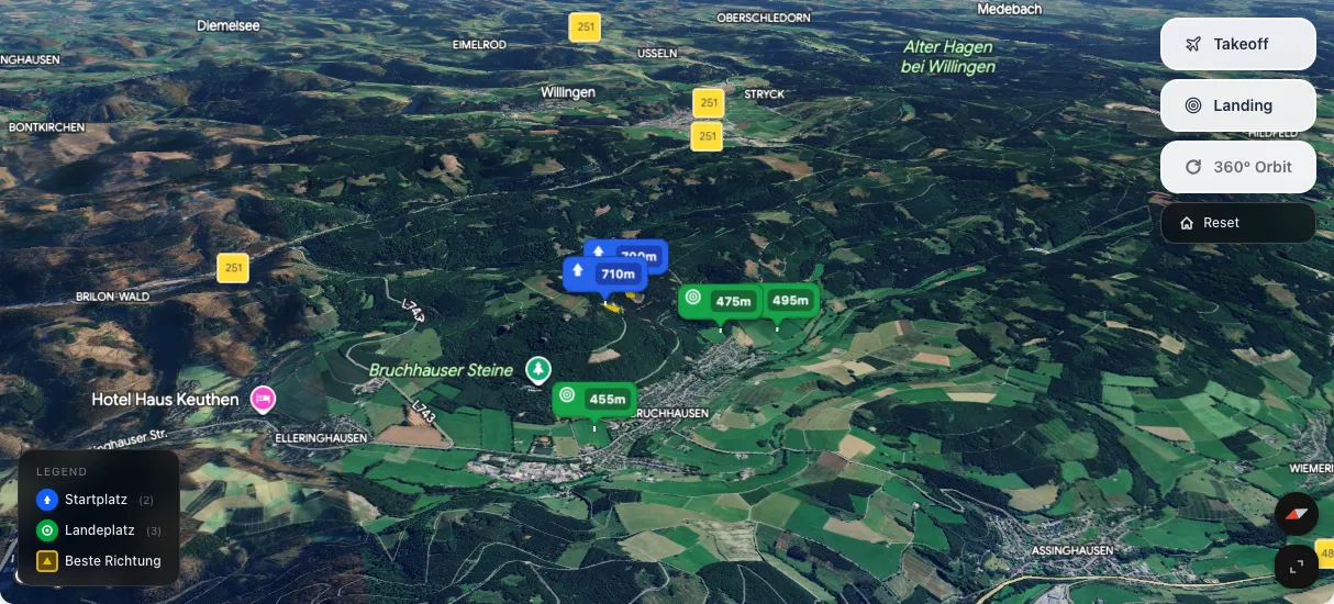 3D terrain map preview