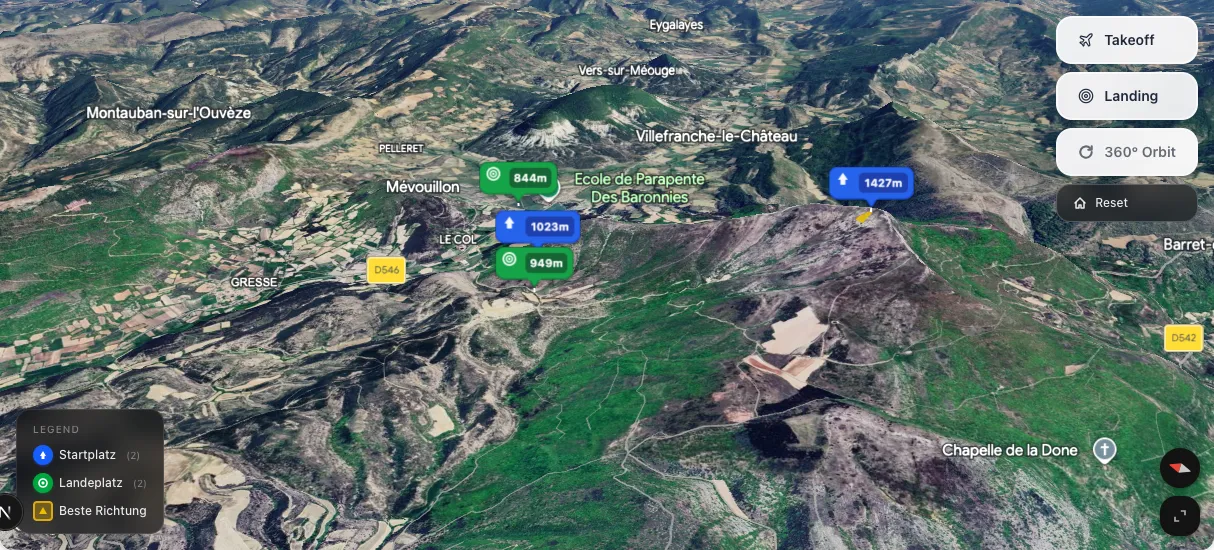 3D terrain map preview