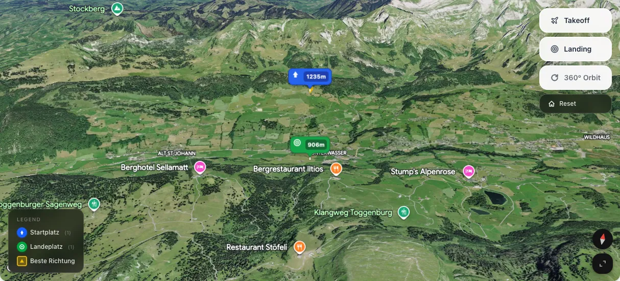 3D terrain map preview