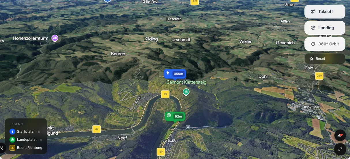 3D terrain map preview