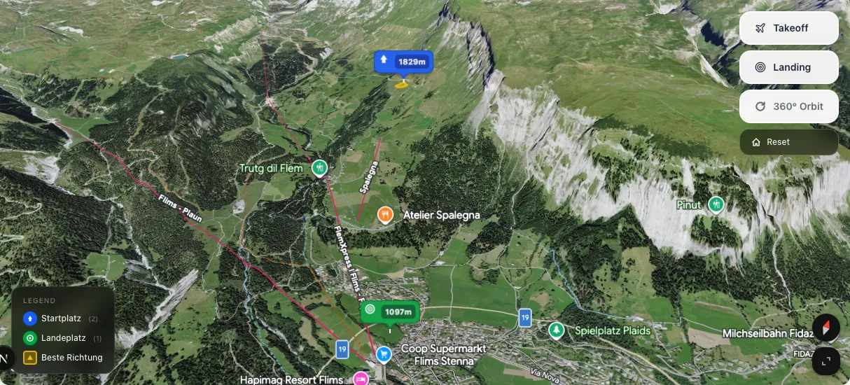 3D terrain map preview