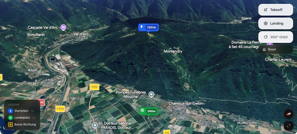 3D terrain map preview