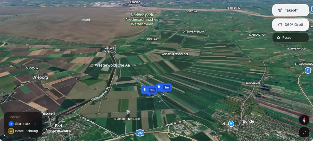 3D terrain map preview