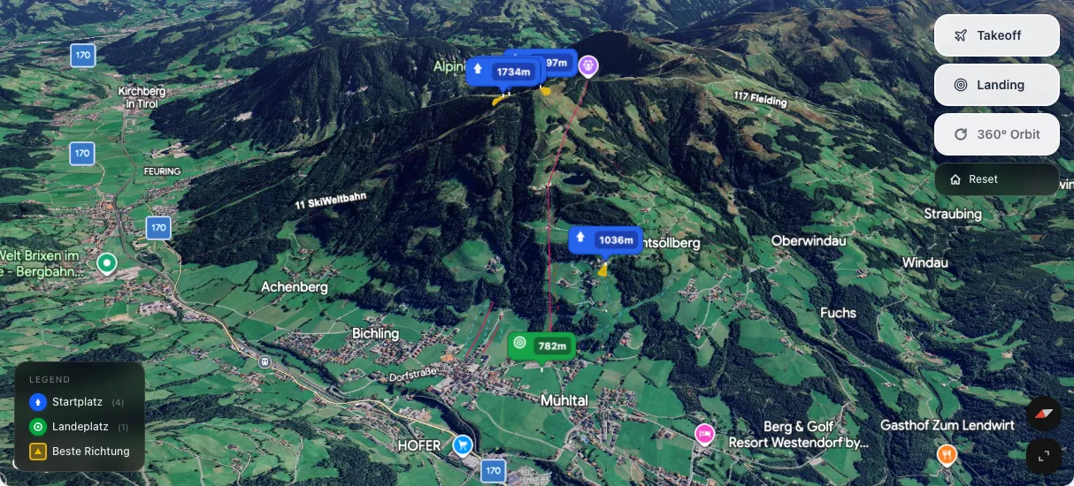 3D terrain map preview