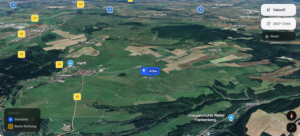 3D terrain map preview