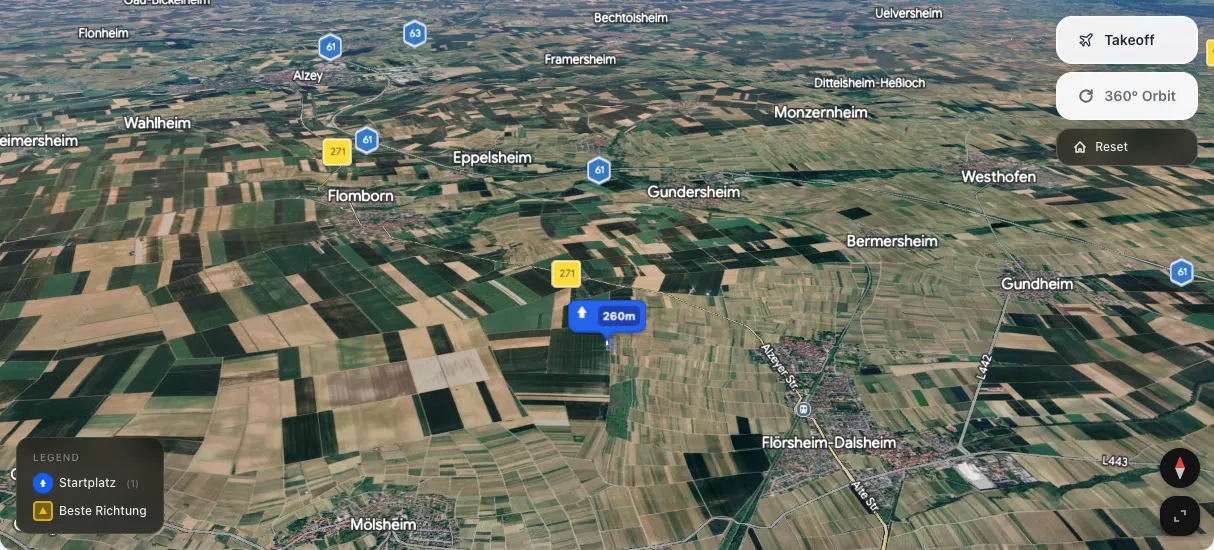 3D terrain map preview