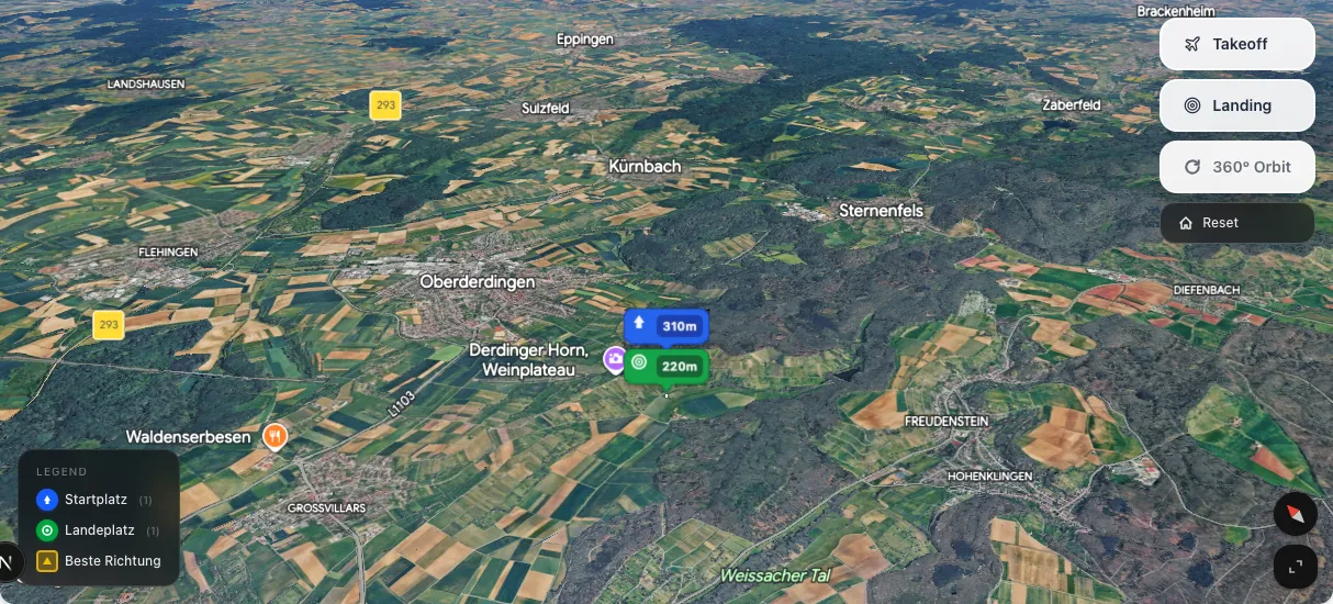 3D terrain map preview