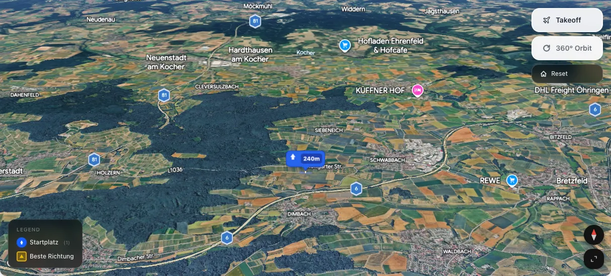 3D terrain map preview