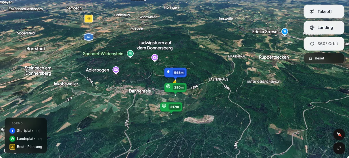 3D terrain map preview