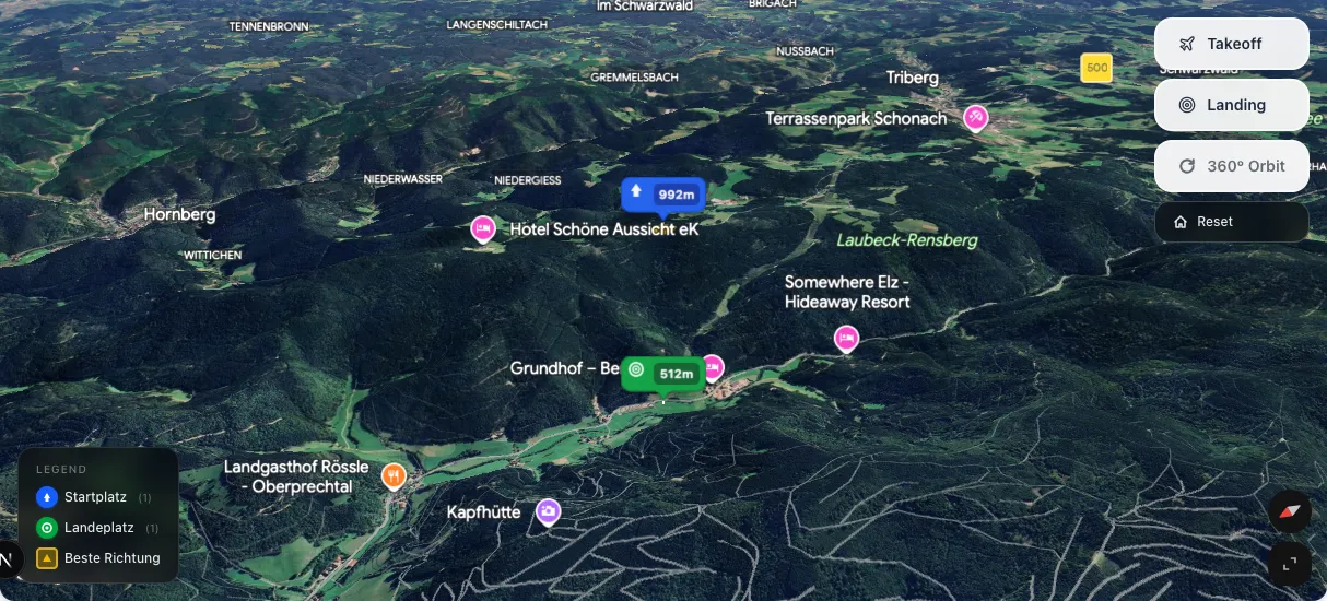 3D terrain map preview