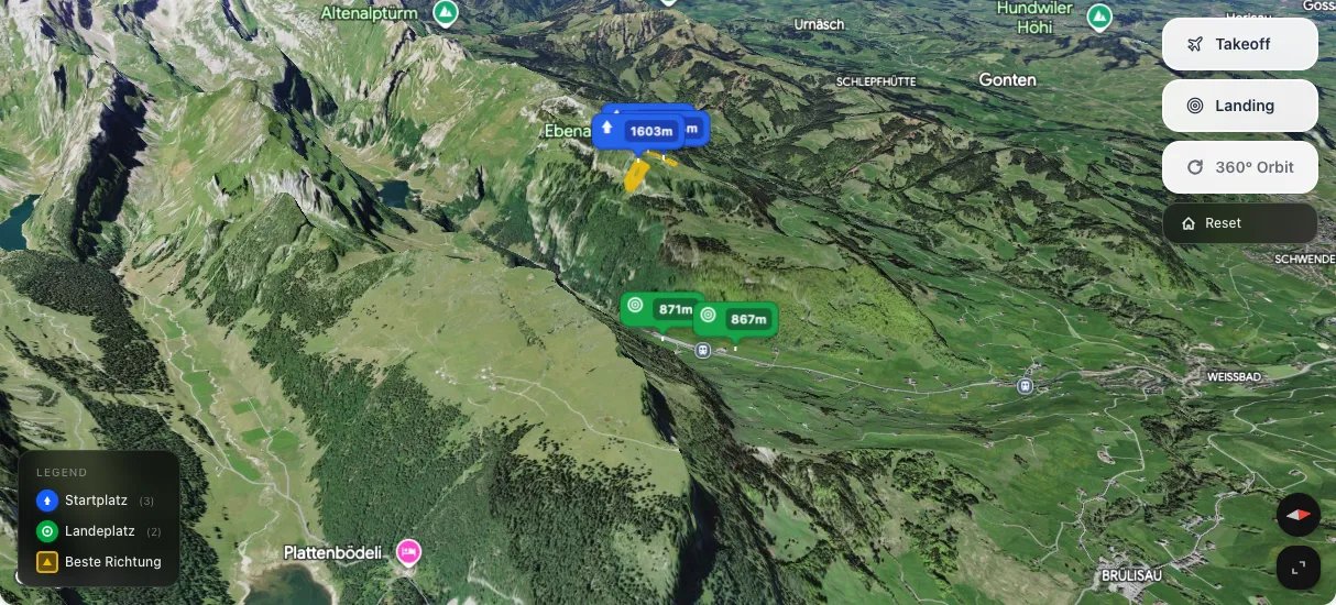 3D terrain map preview