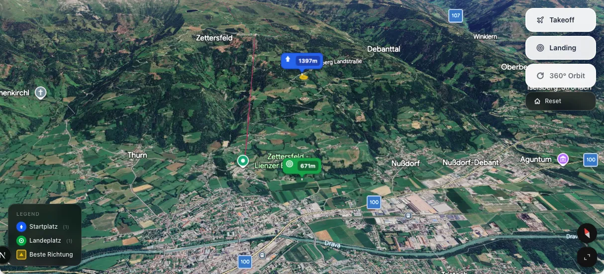 3D terrain map preview