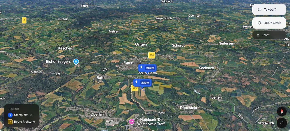 3D terrain map preview