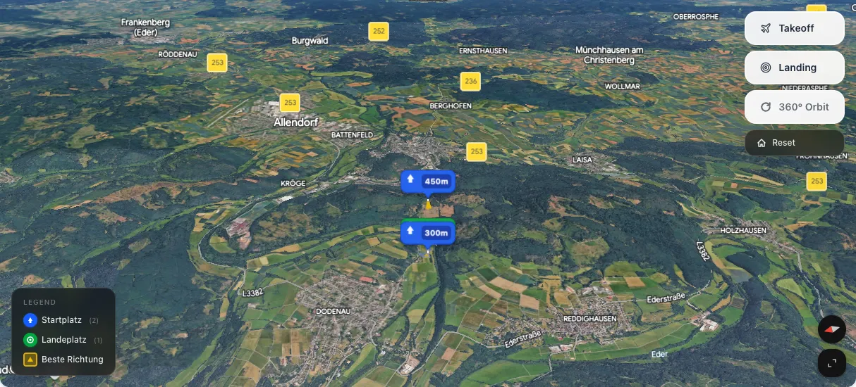 3D terrain map preview