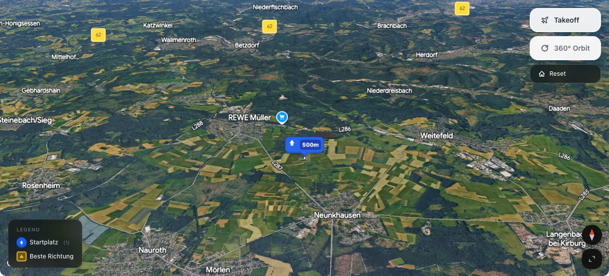 3D terrain map preview