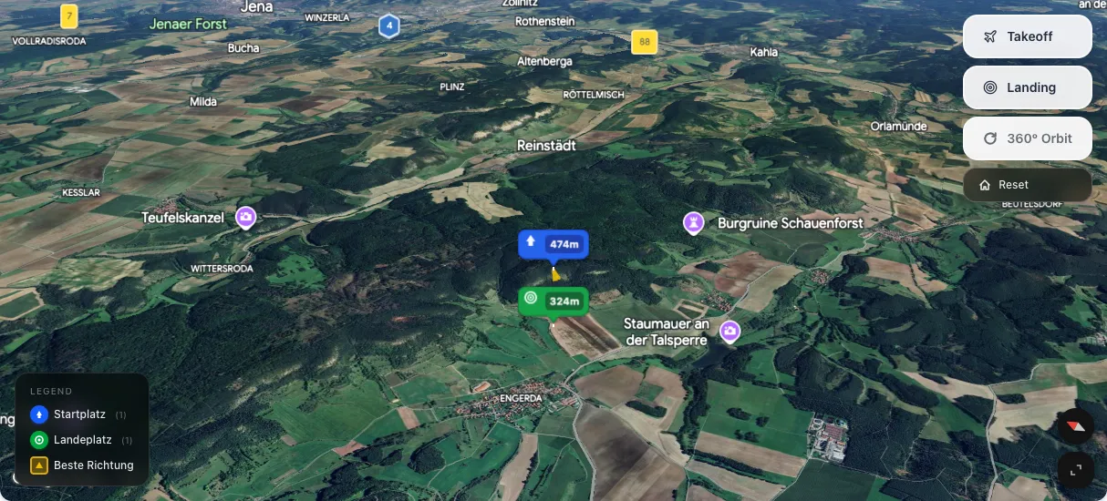 3D terrain map preview