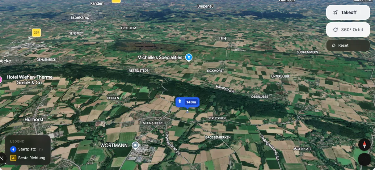 3D terrain map preview