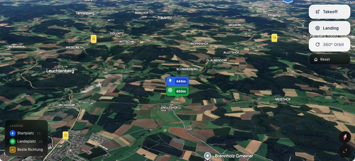 3D terrain map preview