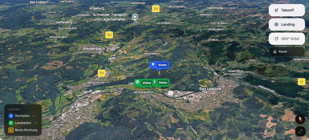 3D terrain map preview