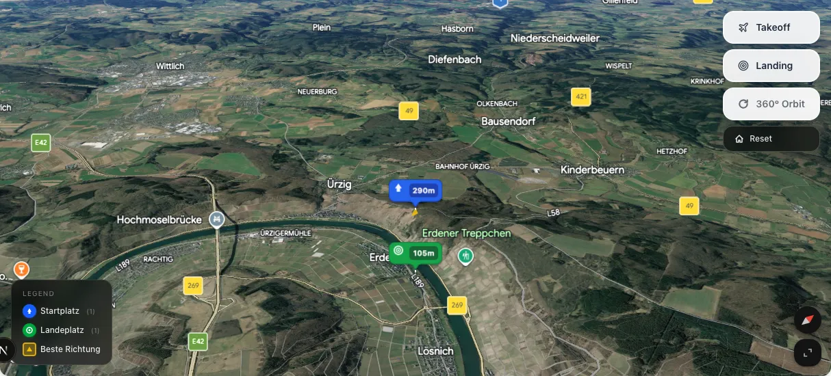 3D terrain map preview
