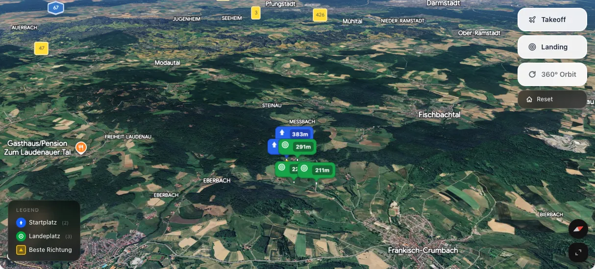 3D terrain map preview