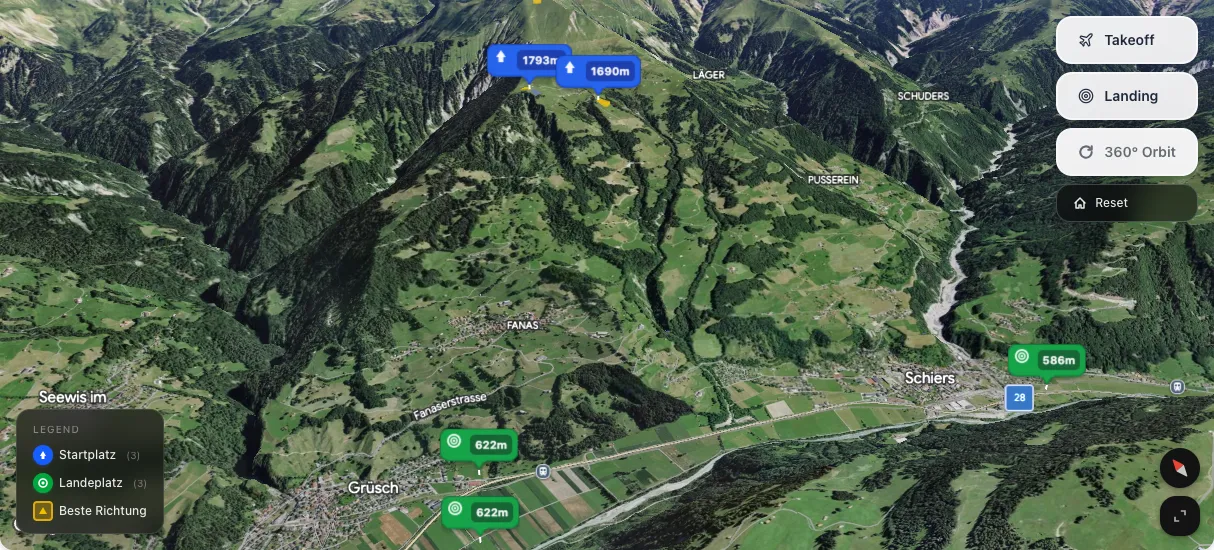 3D terrain map preview