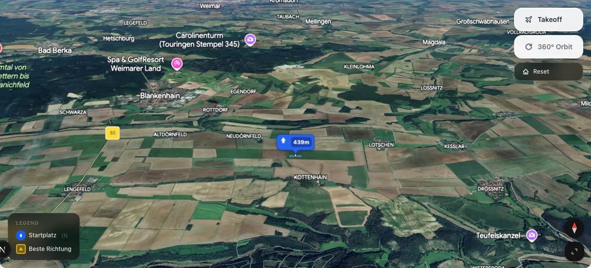 3D terrain map preview