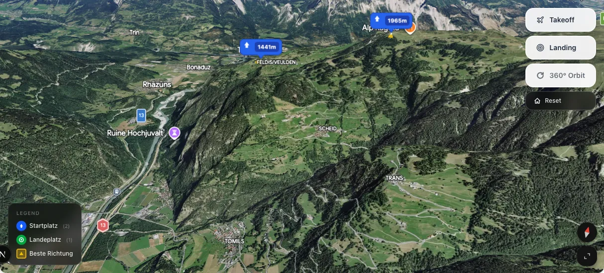 3D terrain map preview