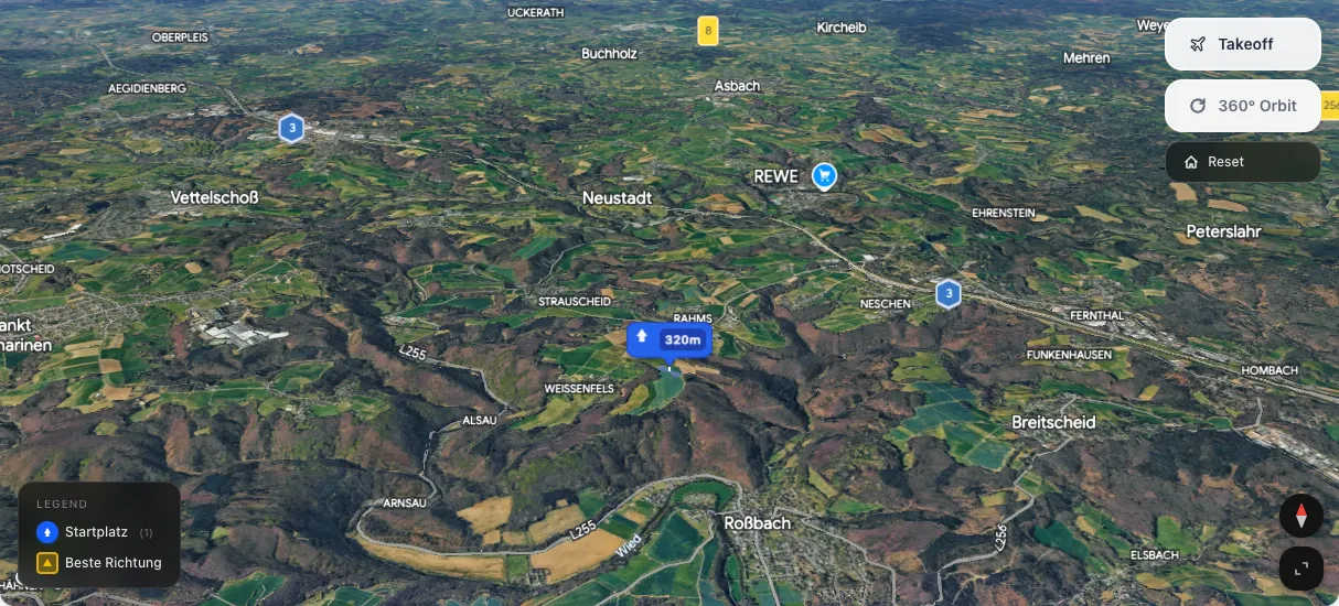 3D terrain map preview