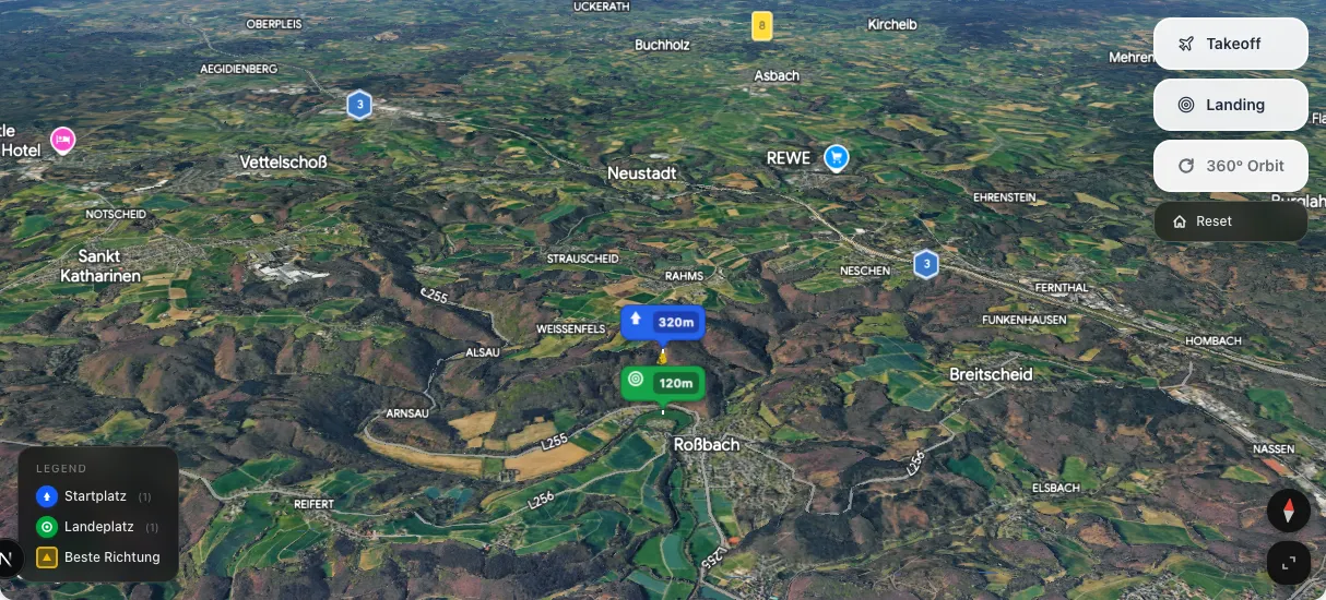 3D terrain map preview